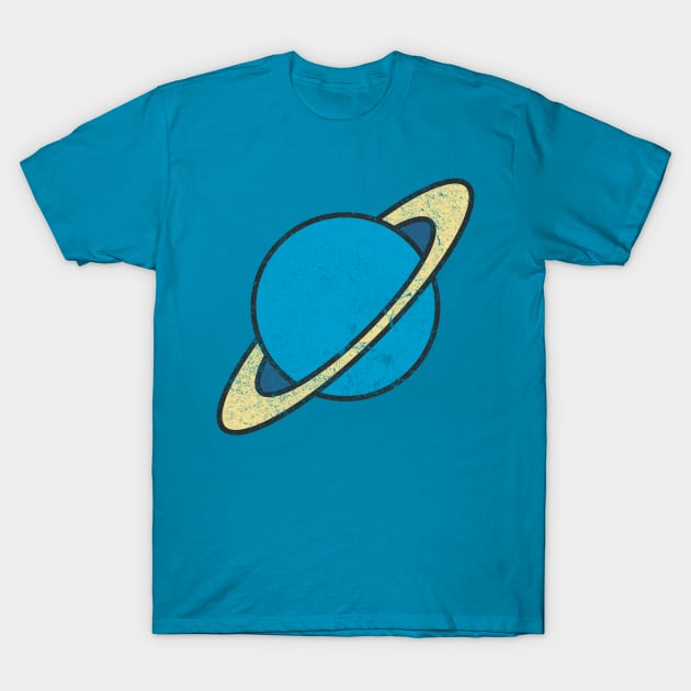 Distressed Saturn Planet T-Shirt by vladocar